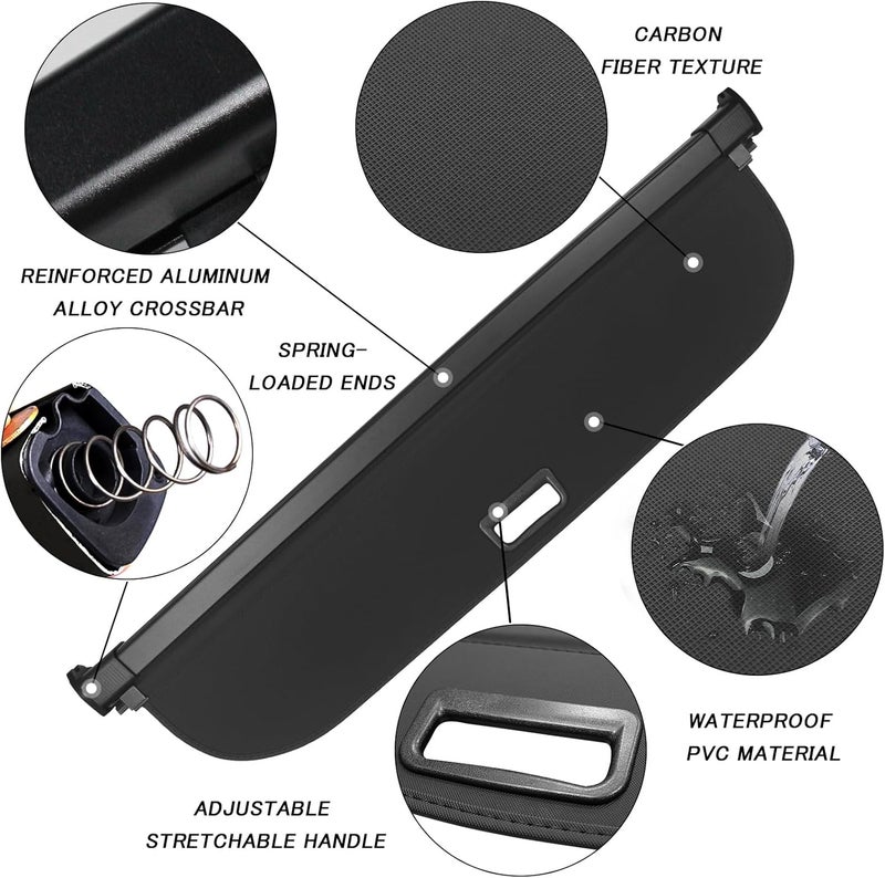 Sze Cargo Cover for Audi Q5 SQ5 2018-2024 Accessories Retractable Trunk Cover Black Rear Trunk Security Cover Shielding Shade Waterproof-New Upgrade (Not for Sportback) - Image 2